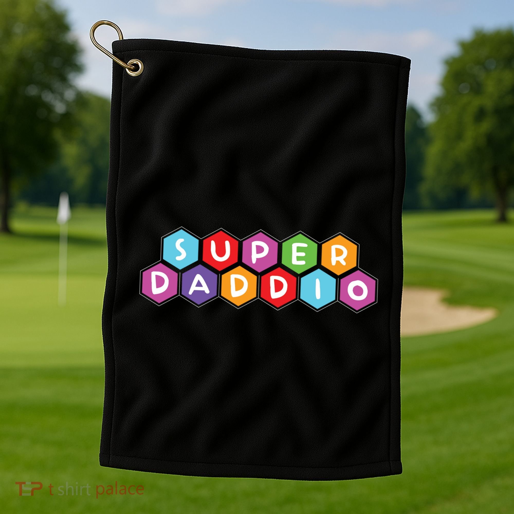 Super Daddio Funny Dad Gift Golf Towel