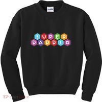 Super Daddio Funny Dad Gift Kids Sweatshirt thumb 0