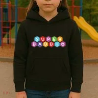 Super Daddio Funny Dad Gift Kids Hoodie thumb 3