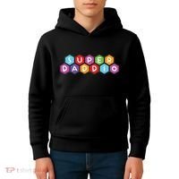 Super Daddio Funny Dad Gift Kids Hoodie thumb 4