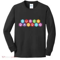 Super Daddio Funny Dad Gift Kids Long Sleeve Shirt thumb 0
