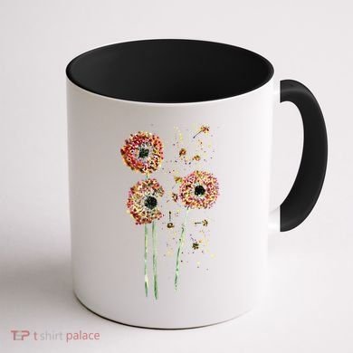 Spring Dandelion Floral Art Coffee Mug back