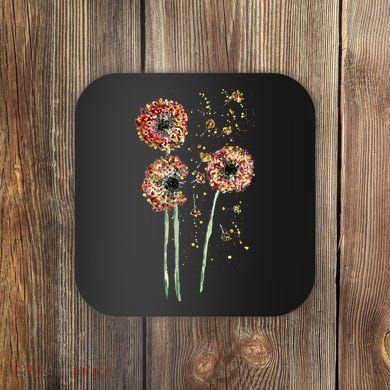 Spring Dandelion Floral Art Coaster