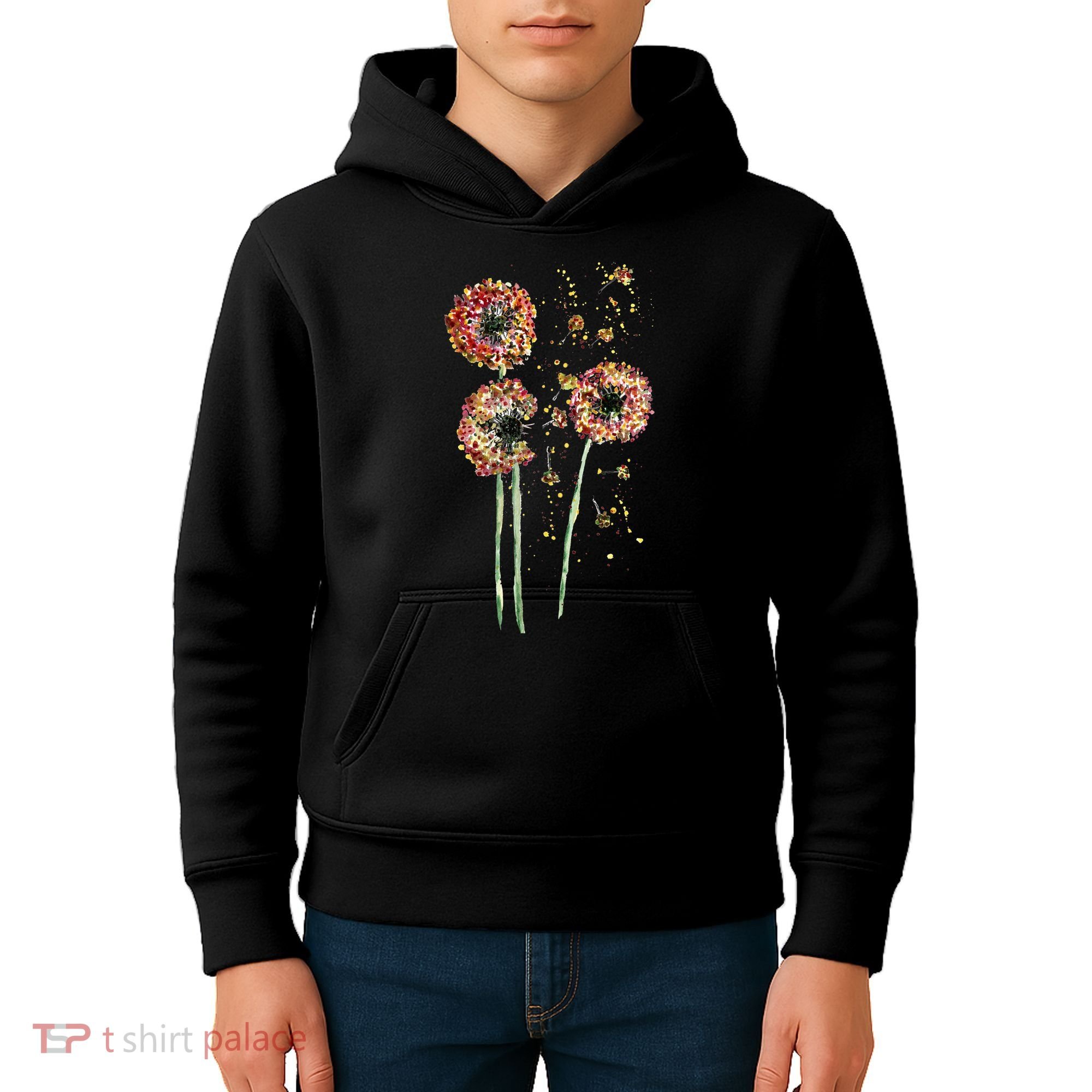 Spring Dandelion Floral Art Kids Hoodie