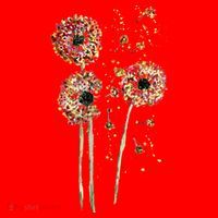 Spring Dandelion Floral Art Santa Hat thumb 1
