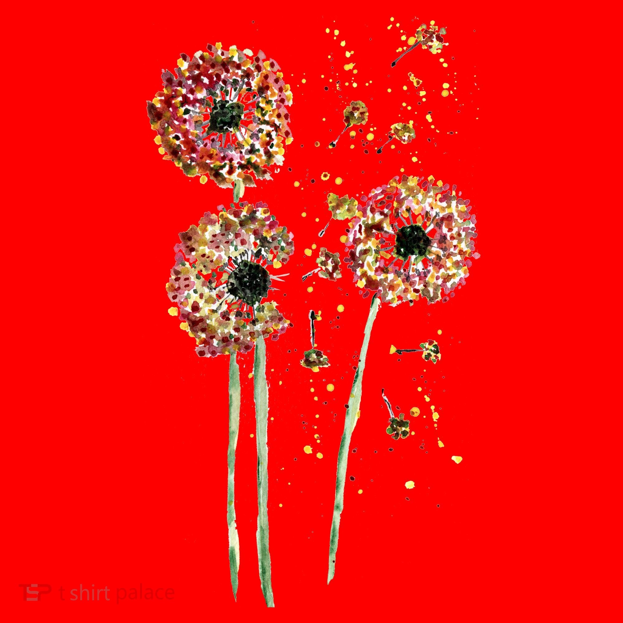 Spring Dandelion Floral Art Santa Hat