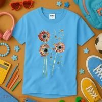 Spring Dandelion Floral Art Kids T-Shirt thumb 3