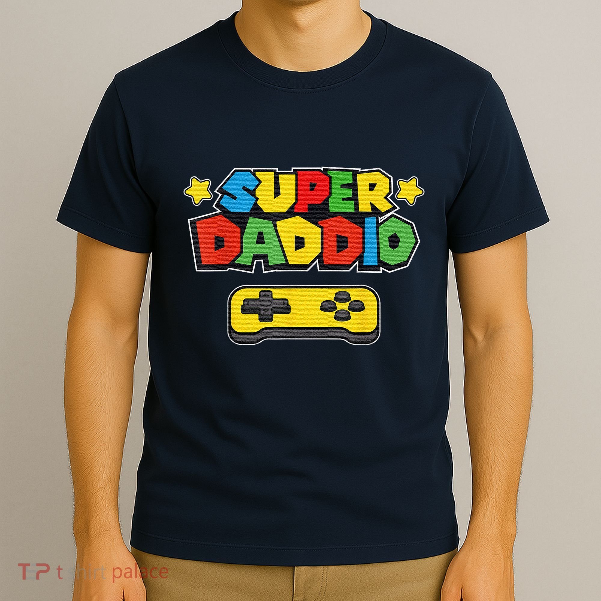 Super Daddio Gamer Dad Fathers Day Gift Papa Gift From Son Daughter Grandkids T-Shirt