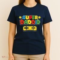 Super Daddio Gamer Dad Fathers Day Gift Papa Gift From Son Daughter Grandkids T-Shirt thumb 4