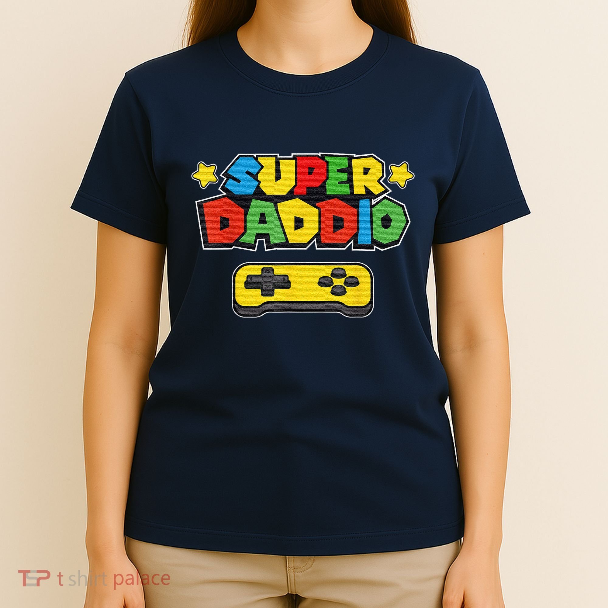 Super Daddio Gamer Dad Fathers Day Gift Papa Gift From Son Daughter Grandkids T-Shirt