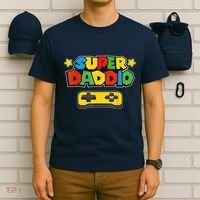 Super Daddio Gamer Dad Fathers Day Gift Papa Gift From Son Daughter Grandkids T-Shirt thumb 6
