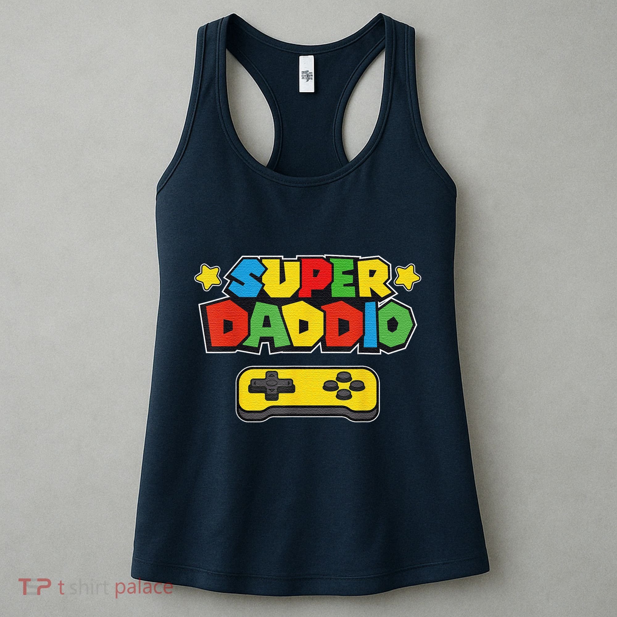 Super Daddio Gamer Dad Fathers Day Gift Papa Gift From Son Daughter Grandkids Women's Tank Top
