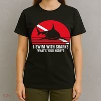 Scuba Diver Gift Shark Ocean Vintage Scuba Diving Flag T-Shirt thumb 4