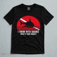 Scuba Diver Gift Shark Ocean Vintage Scuba Diving Flag T-Shirt thumb 5