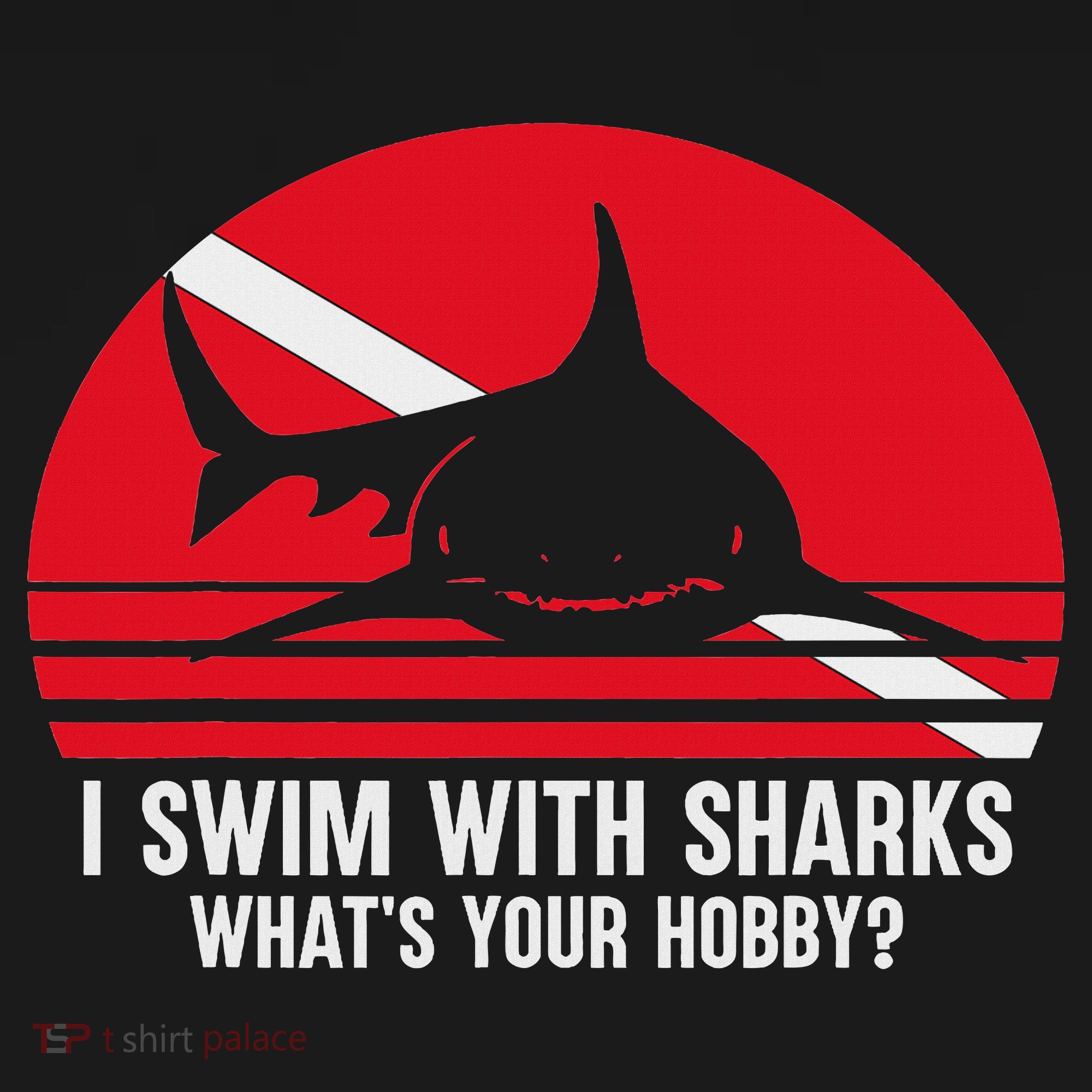 Scuba Diver Gift Shark Ocean Vintage Scuba Diving Flag T-Shirt