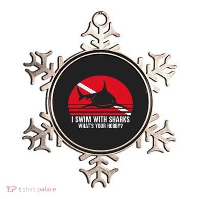 Scuba Diver Gift Shark Ocean Vintage Scuba Diving Flag Ornament