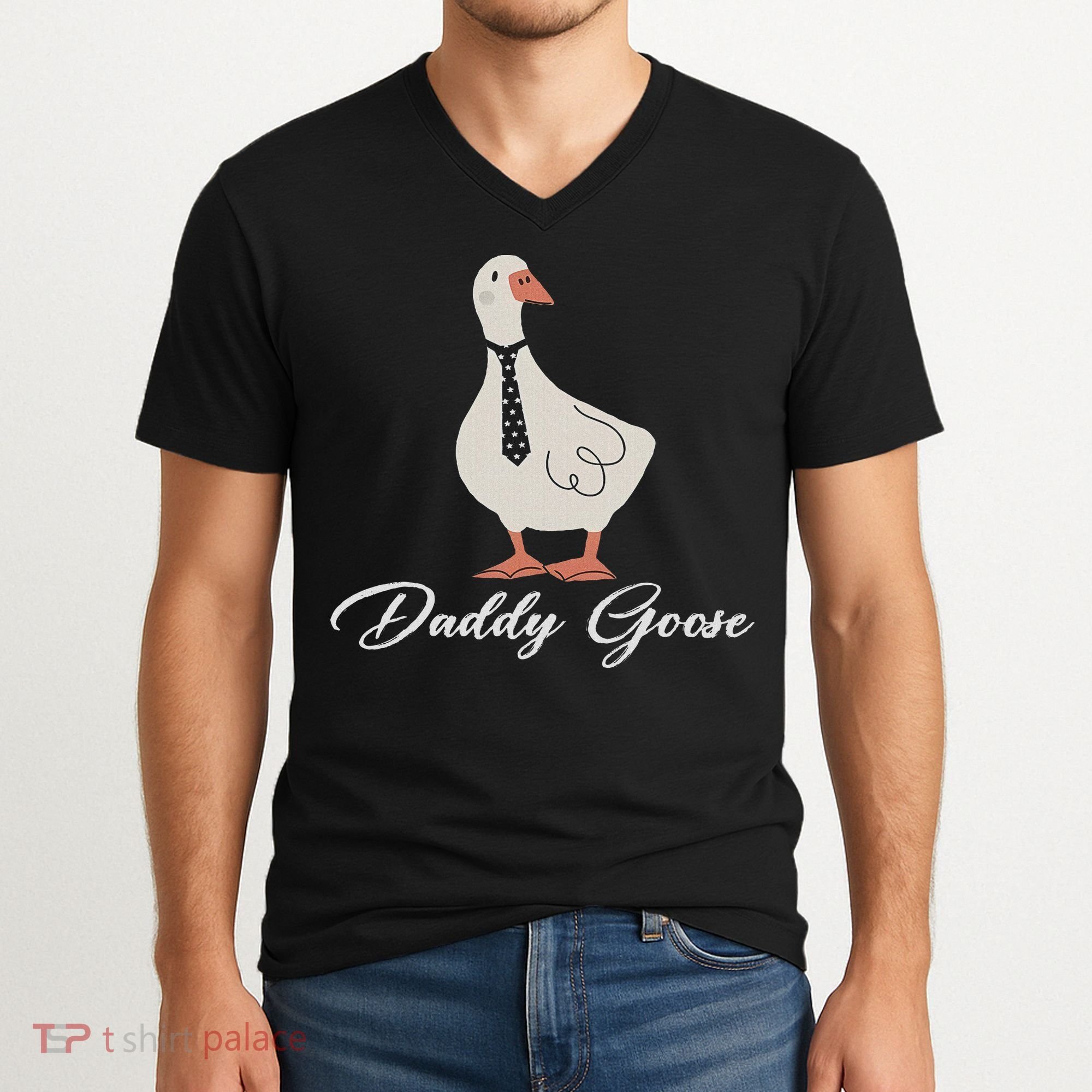 Silly Daddy Goose And Silly Mama Goose Matching Goose Family V-Neck T-Shirt