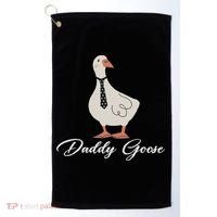 Silly Daddy Goose And Silly Mama Goose Matching Goose Family Golf Towel thumb 0