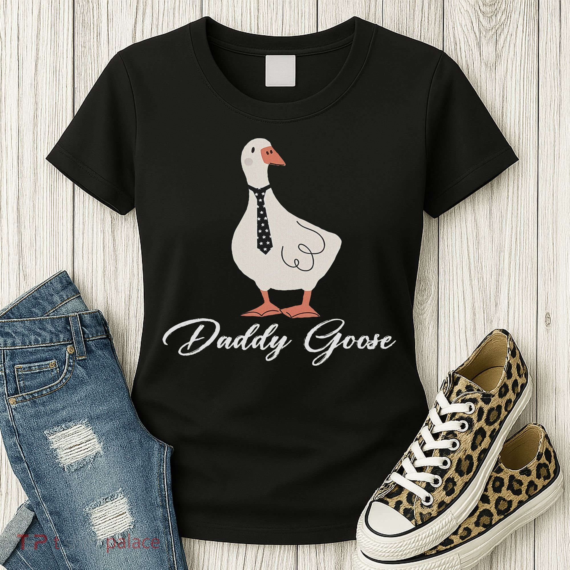 Silly Daddy Goose And Silly Mama Goose Matching Goose Family Women's T-Shirt