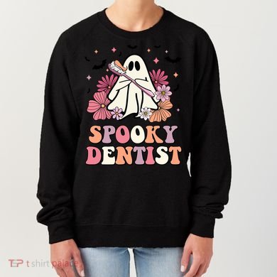 Spooky Dentist Ghost Halloween Dental Trick Or Teeth Gift Women's Sweatshirt