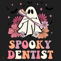 Spooky Dentist Ghost Halloween Dental Trick Or Teeth Gift Women's Sweatshirt thumb 2