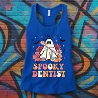 Spooky Dentist Ghost Halloween Dental Trick Or Teeth Gift Women's Tank Top thumb 3