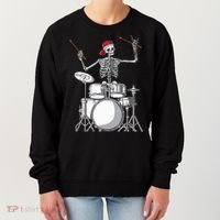 Skeleton Drummer Halloween Costume Playing Drums Gift Women's Sweatshirt thumb 0