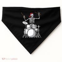 Skeleton Drummer Halloween Costume Playing Drums Gift USA-Made Doggie Bandana thumb 0