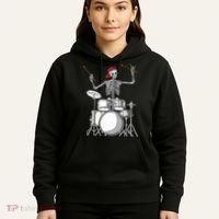 Skeleton Drummer Halloween Costume Playing Drums Gift Hoodie thumb 5