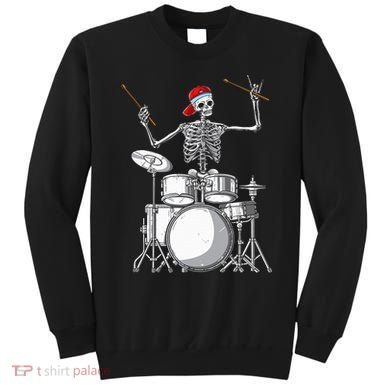 Skeleton Drummer Halloween Costume Playing Drums Gift Sweatshirt
