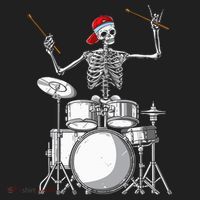 Skeleton Drummer Halloween Costume Playing Drums Gift Beanie thumb 2