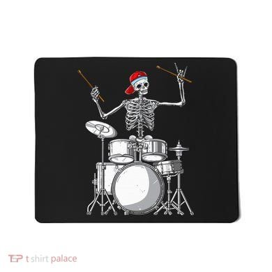 Skeleton Drummer Halloween Costume Playing Drums Gift Mousepad