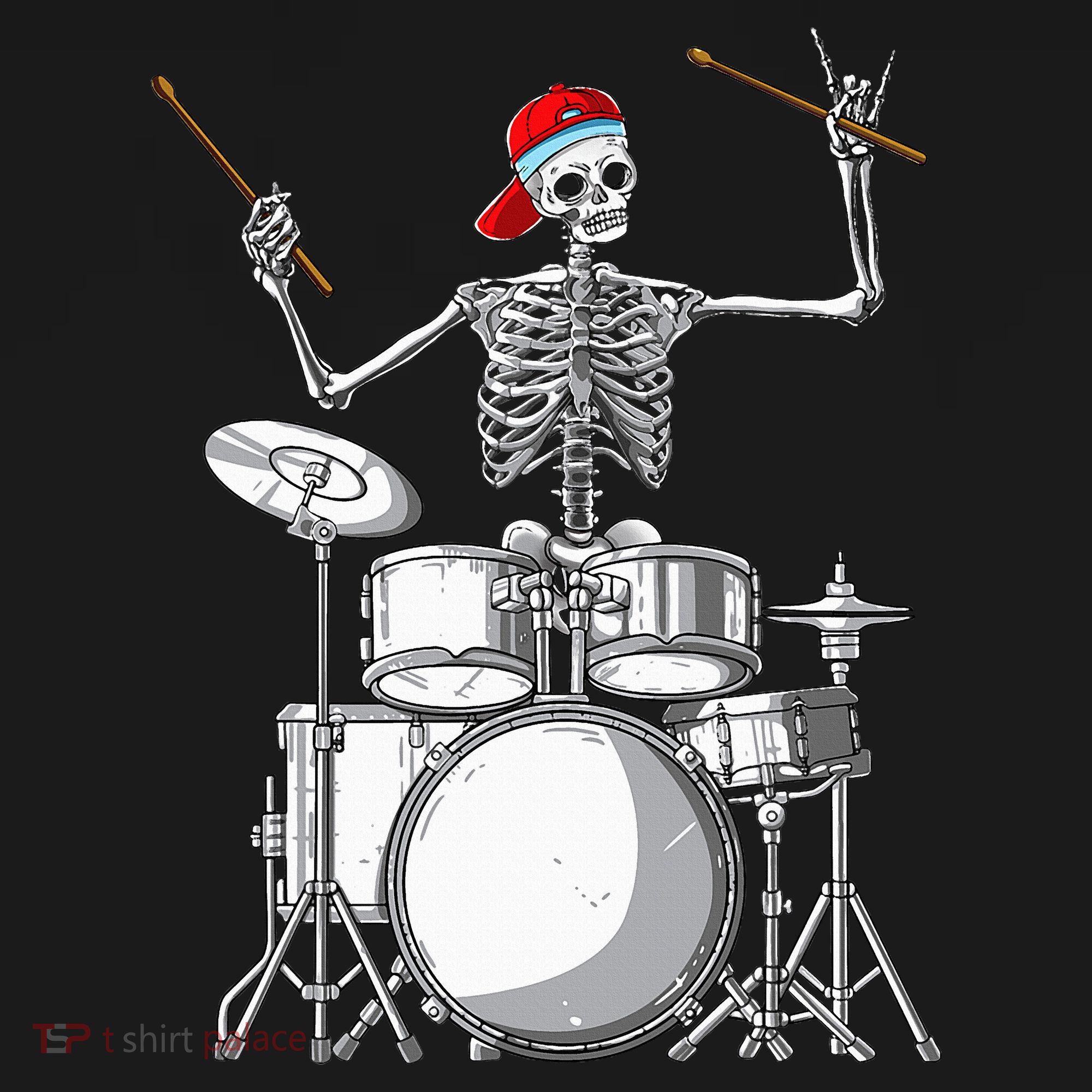 Skeleton Drummer Halloween Costume Playing Drums Gift Baby Bodysuit