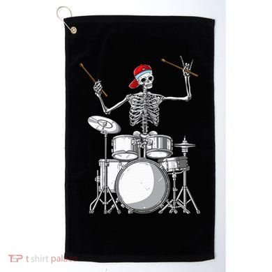 Skeleton Drummer Halloween Costume Playing Drums Gift Golf Towel