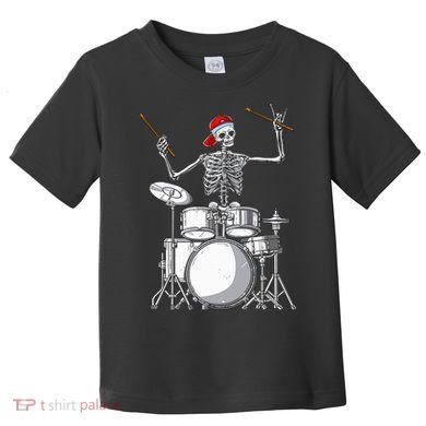 Skeleton Drummer Halloween Costume Playing Drums Gift Toddler T-Shirt