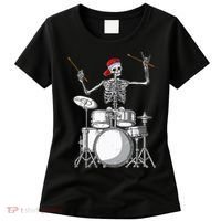 Skeleton Drummer Halloween Costume Playing Drums Gift Women's T-Shirt thumb 0