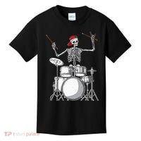Skeleton Drummer Halloween Costume Playing Drums Gift Kids T-Shirt thumb 0