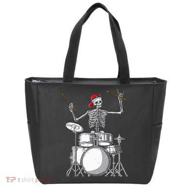 Skeleton Drummer Halloween Costume Playing Drums Gift Tote Bag