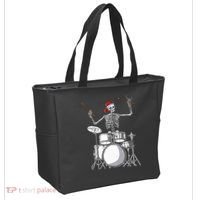 Skeleton Drummer Halloween Costume Playing Drums Gift Tote Bag thumb 2