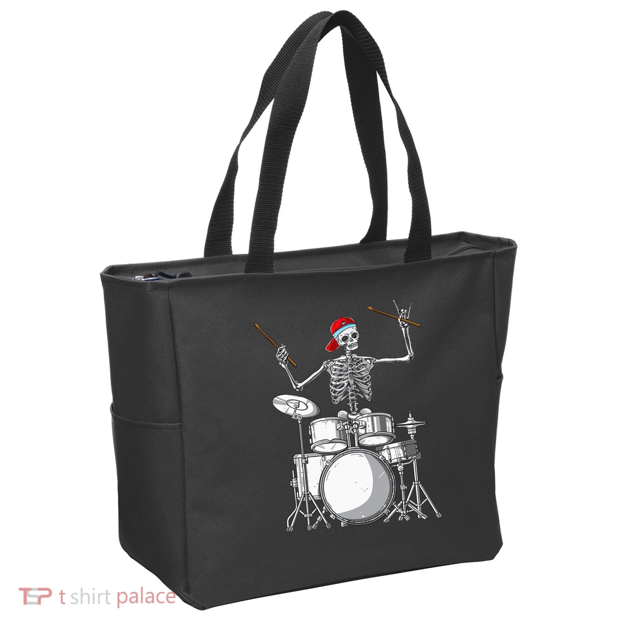 Skeleton Drummer Halloween Costume Playing Drums Gift Tote Bag
