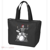 Skeleton Drummer Halloween Costume Playing Drums Gift Tote Bag thumb 3