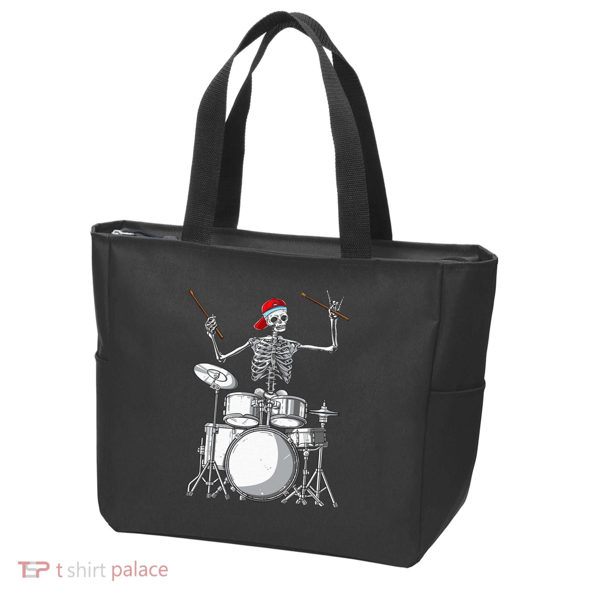 Skeleton Drummer Halloween Costume Playing Drums Gift Tote Bag