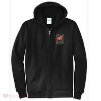 Swedish Dala Horse Folk Art Sweden Flag Dalahelmsoljd Horse Full Zip Hoodie thumb 0