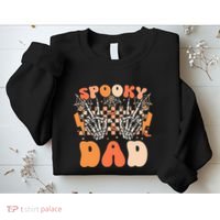 Spooky Dad Halloween Skeleton Costume Retro Groovy Sweatshirt thumb 2