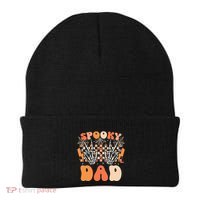 Spooky Dad Halloween Skeleton Costume Retro Groovy Beanie thumb 0