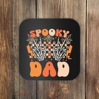 Spooky Dad Halloween Skeleton Costume Retro Groovy Coaster thumb 0