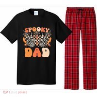 Spooky Dad Halloween Skeleton Costume Retro Groovy Pajama Set thumb 0
