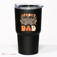 Spooky Dad Halloween Skeleton Costume Retro Groovy Tumbler thumb 0