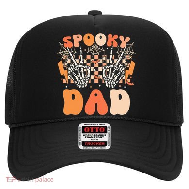 Spooky Dad Halloween Skeleton Costume Retro Groovy Hat