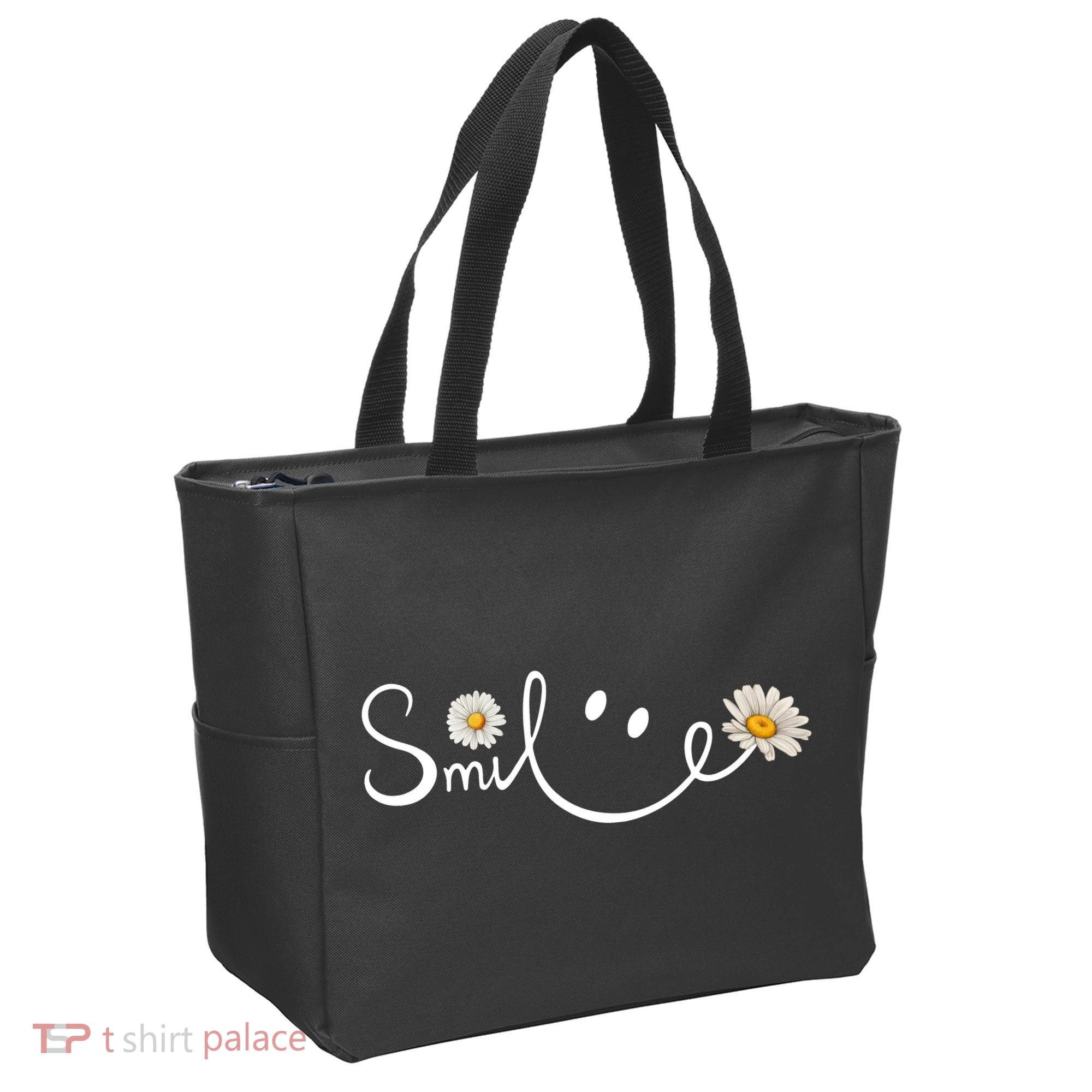Smile Daisy Happy Face Tote Bag